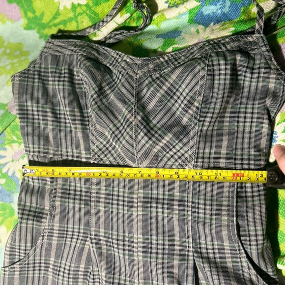 NWT UO plaid lace up corset back romper with adjustable corseted back - Picture 7 of 10